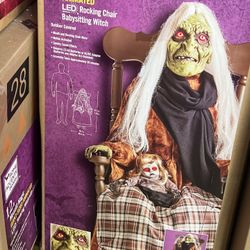Halloween Rocking Chair Baby Sitter Witch 
