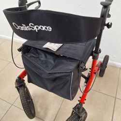 2025 OasisSpace Pneumatic Rollator Walker with Seat - 12" Wheel Aluminum