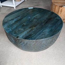 Hand Carved Mango Wood Toco Drum Coffee Table