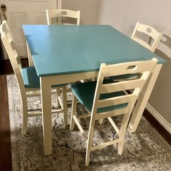Beautiful Tiffany Blue Farmhouse Dining Table