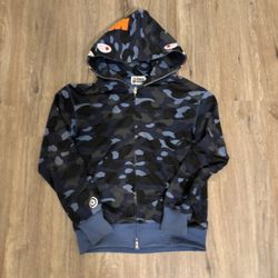 Navy Blue Bape Hoodie Size Medium
