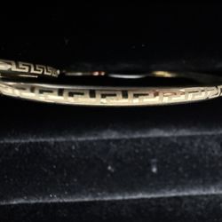 14 K Greek Key Hoop Earrings 