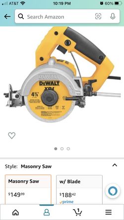 Dewalt Tile Wet Saw Masonry Circular 4-3/8 Diamond Blade Concrete Granite Tile Cutter