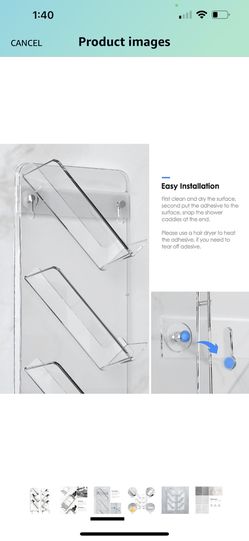 2 Pack - Acrylic Shower Caddy Clear with Hooks for Sale in Boca