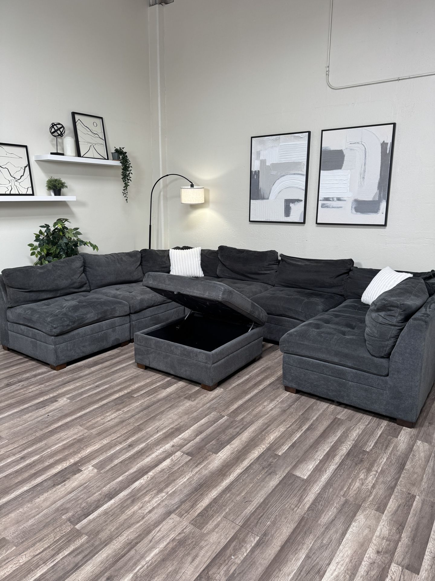 FREE DELIVERY ZERO DOWN Dark Gray Cloud Sectional Couch 8 Piece