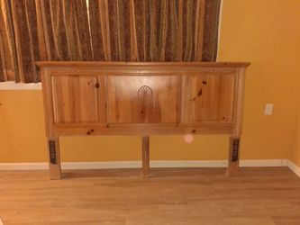 Solid Wood King Headboard with Carved Detail