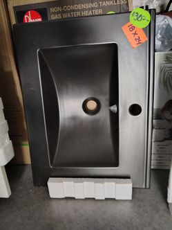 Bathroom vanity sink top 18 x 24 matte black new