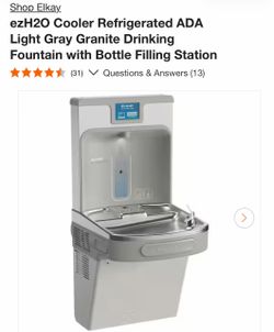 Shop Elkay. ezH20 Cooler Refrigerated ADA Light Gray Granite Drinking Fountain with Bottle Filling Station