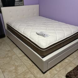 Full Size Bed Frame W/ Pillow Top Mattress 