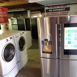 Blow Out Sale Warehouse Full Of Nice Like Brand New Washer Dryer Fridge Stove Oven Stackable Free Warranty Only 65for Financing 90day TO Pay 