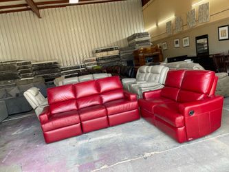Leather sofa set