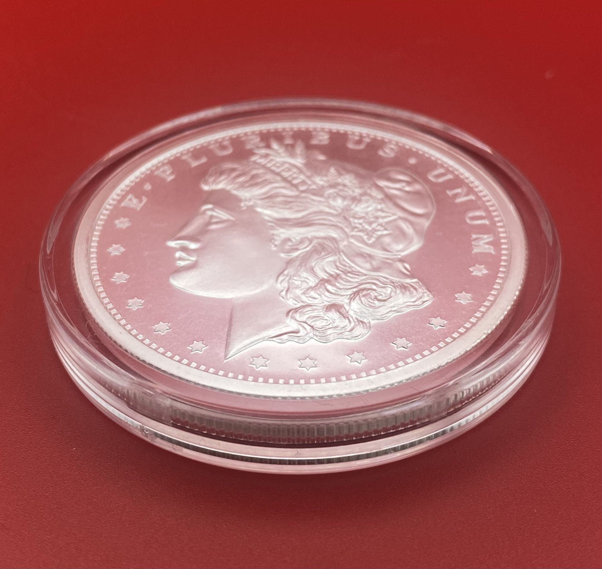 2 oz .999 Fine Silver Round Morgan Design BU New IN A CAPSULE