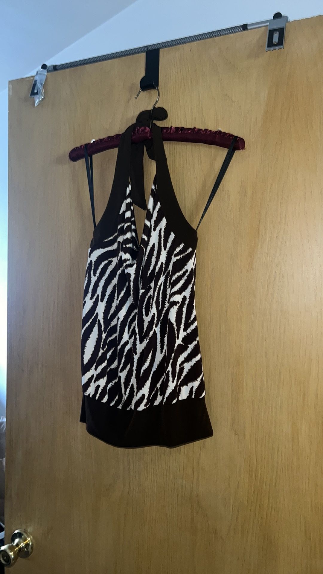 Zebra Print Halter Top Size L 