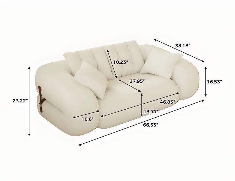 J-Y2202Y-170-BE Foldable Velvet Sleeper Sofa Bed, Upholstered Floor Sofa Lounge Couch