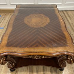Wood Table With Glass Top