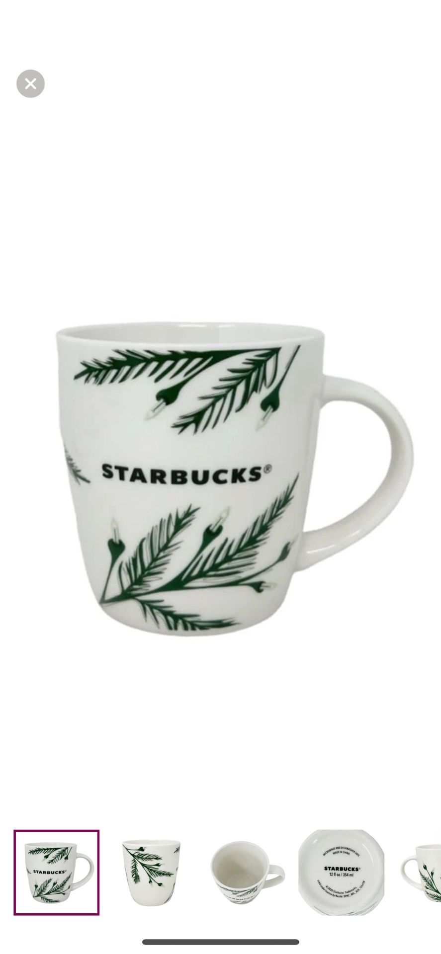 Starbucks 2020 Holiday Green Pine Coffee Cup
