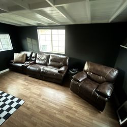 Leather Brown Sofa Recliners