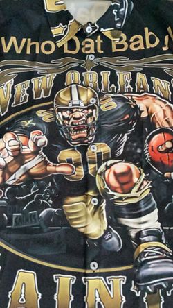 New Orleans Saints Football Button Down Shirt XL 
