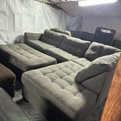 Grey Couch With Ottoman Good Condition Clean We Sell All The Time Delivery $40