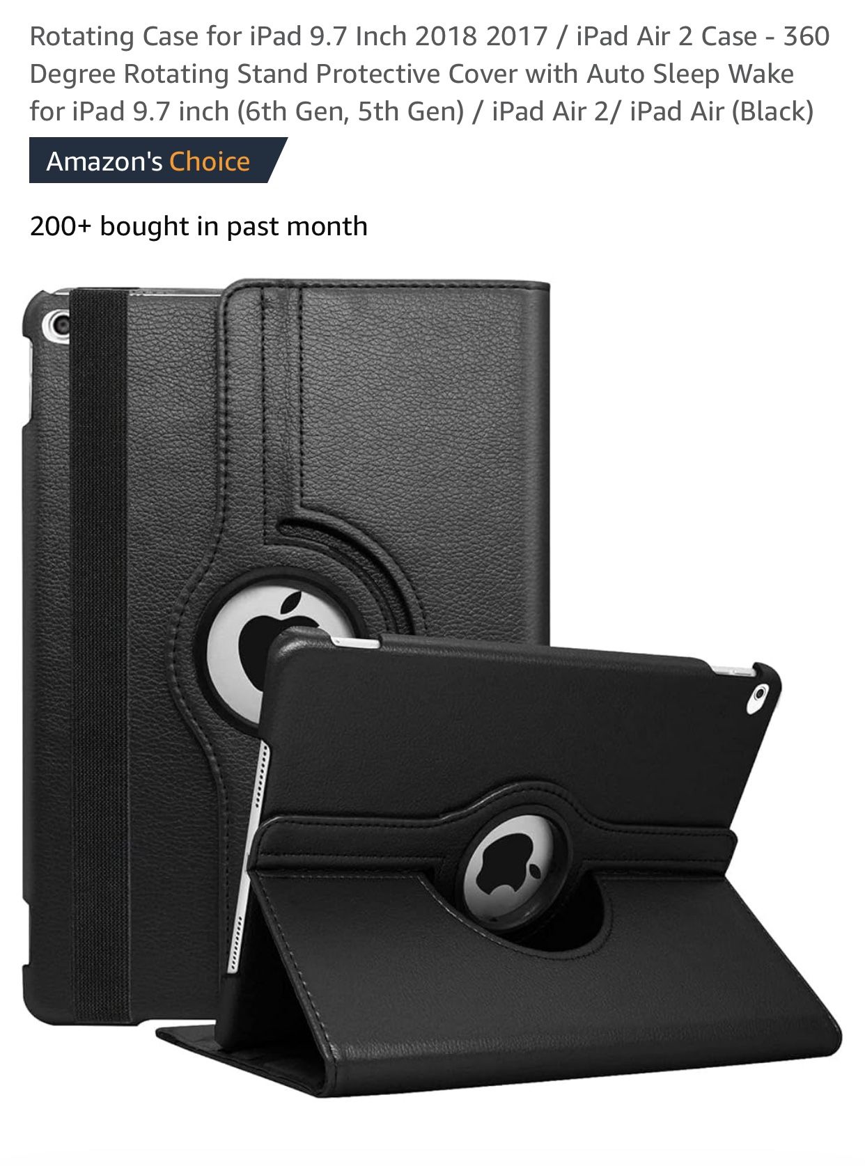 Rotating Case for iPad 9.7 Inch 2018 2017 / iPad Air 2 Case - 360 Degree Rotating Stand Protective Cover with Auto Sleep Wake for iPad 9.7 inch (6th G