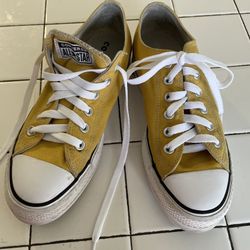 Converse All-Star, yellow, and white shoe