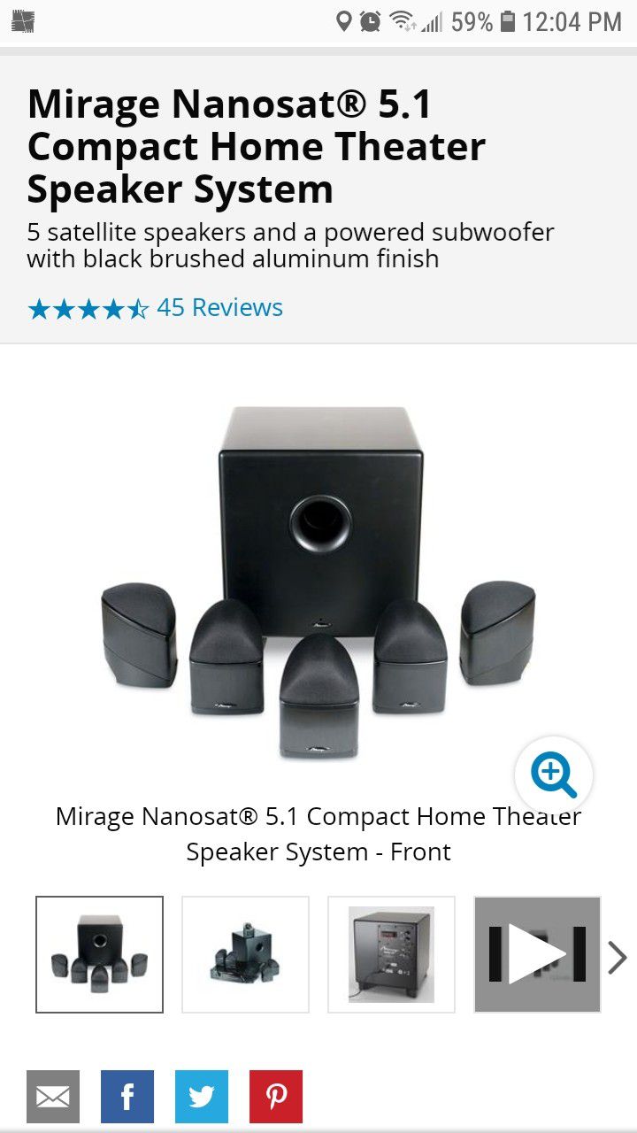 Mirage 5.1 speakers and subwoofer