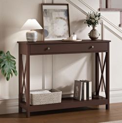 Espresso Console Table with Drawer and Storage Shelves, Foyer Sofa Table Narrow for Entryway, Living Room, Hallway
Entryway, Living Room, Hallway, Ant
