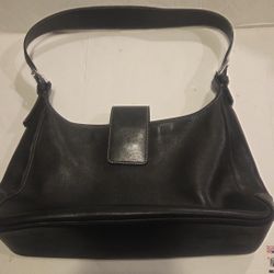 Coach Hampton Hobo Black Leather Shoulder Bag Vintage
