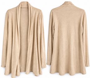 Altar’d State Beige Draped Open Front Cardigan S/M