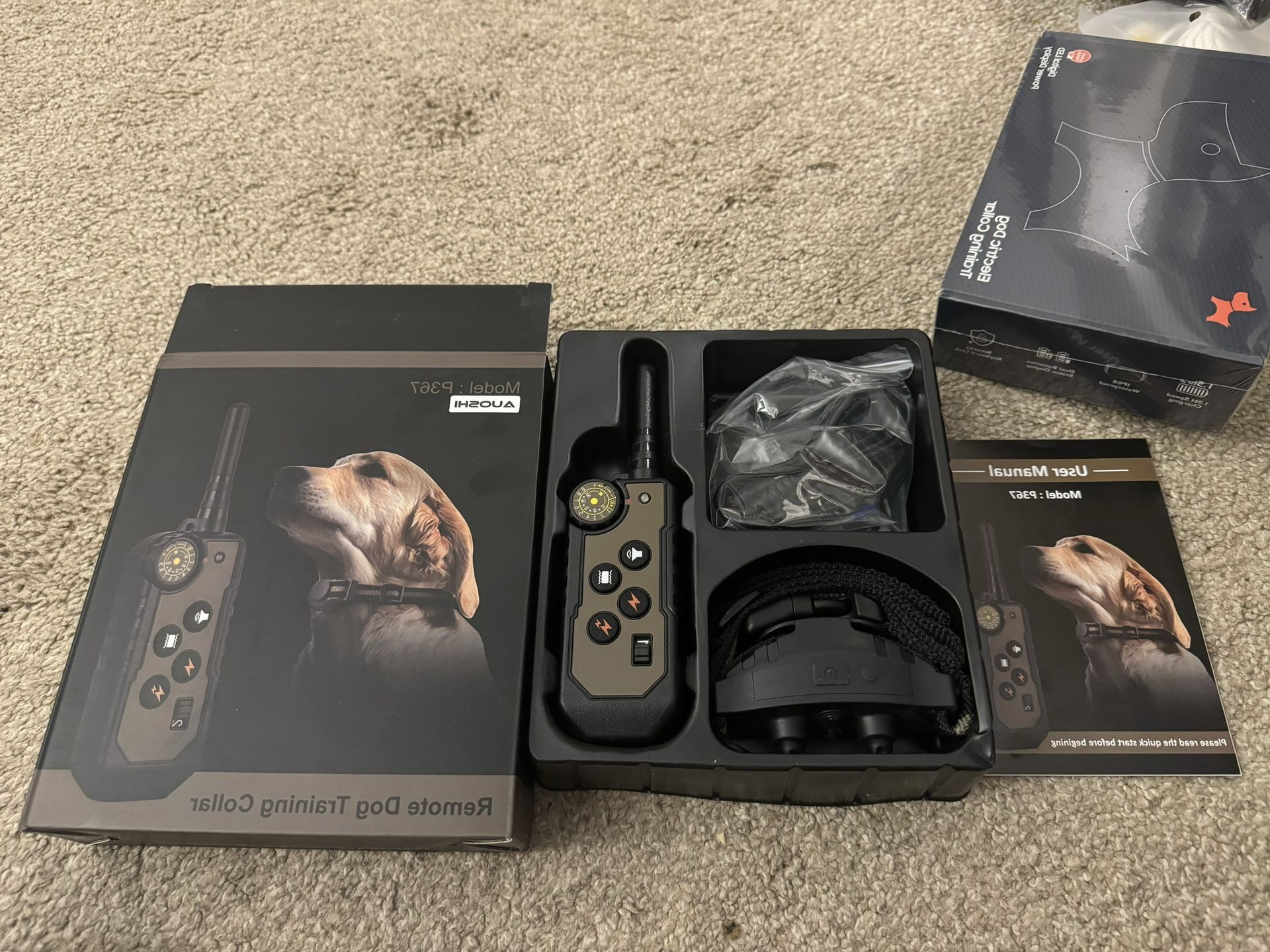 Dog Shock Collar - AUOSHI 3000FT Dog Training Collar with Remote Control IP67 Waterproof with 4 Training Modes, Rechargeable E-Collar for Large Medium