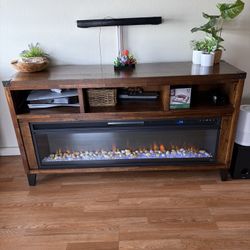 Tv Stand With Electric Heater/LED Fire Place 