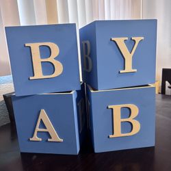 Cubos De Madera(decoración Para Baby Shower)