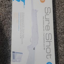 SURE SHOT Nintendo Wii Game System White Rifle Shot Gun Accessory CTA Box Manual