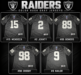 Raiders Home Black Jerseys – Multiple Players – Sizes S-3X