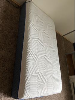 Upholstered Platform Bed Frame and Memory Foam Mattress ( queen + twin mattress) - negotiable
