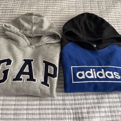 2 Boys Adidas And Gap Hoodies Size M