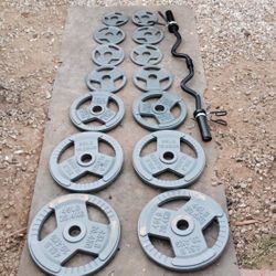 255lbs Olympic Weights+ Curl Bar 