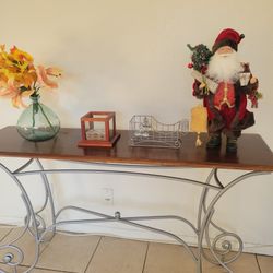 Beautiful Solid Wood Ironbase Console Table