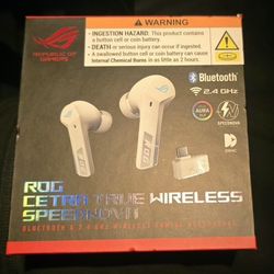 Asus ROG Cetra True Wireless SpeedNova gaming headphones. 