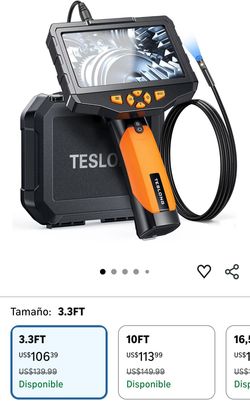 Teslong - Inspection Camera, Endoscope with 4.5-inch Screen and Dual 1080p Lens with Tempered Glass, Waterproof Semi-Rigid Tube Industrial Endoscope, 