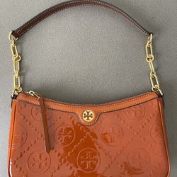 Tory Burch T Monogram Studio Shoulder Bag Spring Spice Crossbody NWT