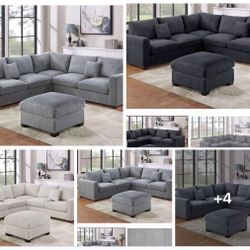 Sectional With Ottoman Set 