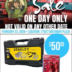 ONE DAY ONLY: Stanley 97-Piece Mechanics Tool Set & Milwaukee Folding Hex Key Set