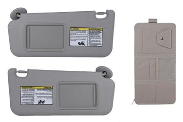 KRUZEKRAFT SUN VISOR LEFT DRIVER AND RIGHT PASSENGER SIDE GRAY FITS FOR TOYOTA RAV4 2006-2013 WITH STORAGE BAG FITS