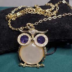 Horned Owl Pendant With Chain