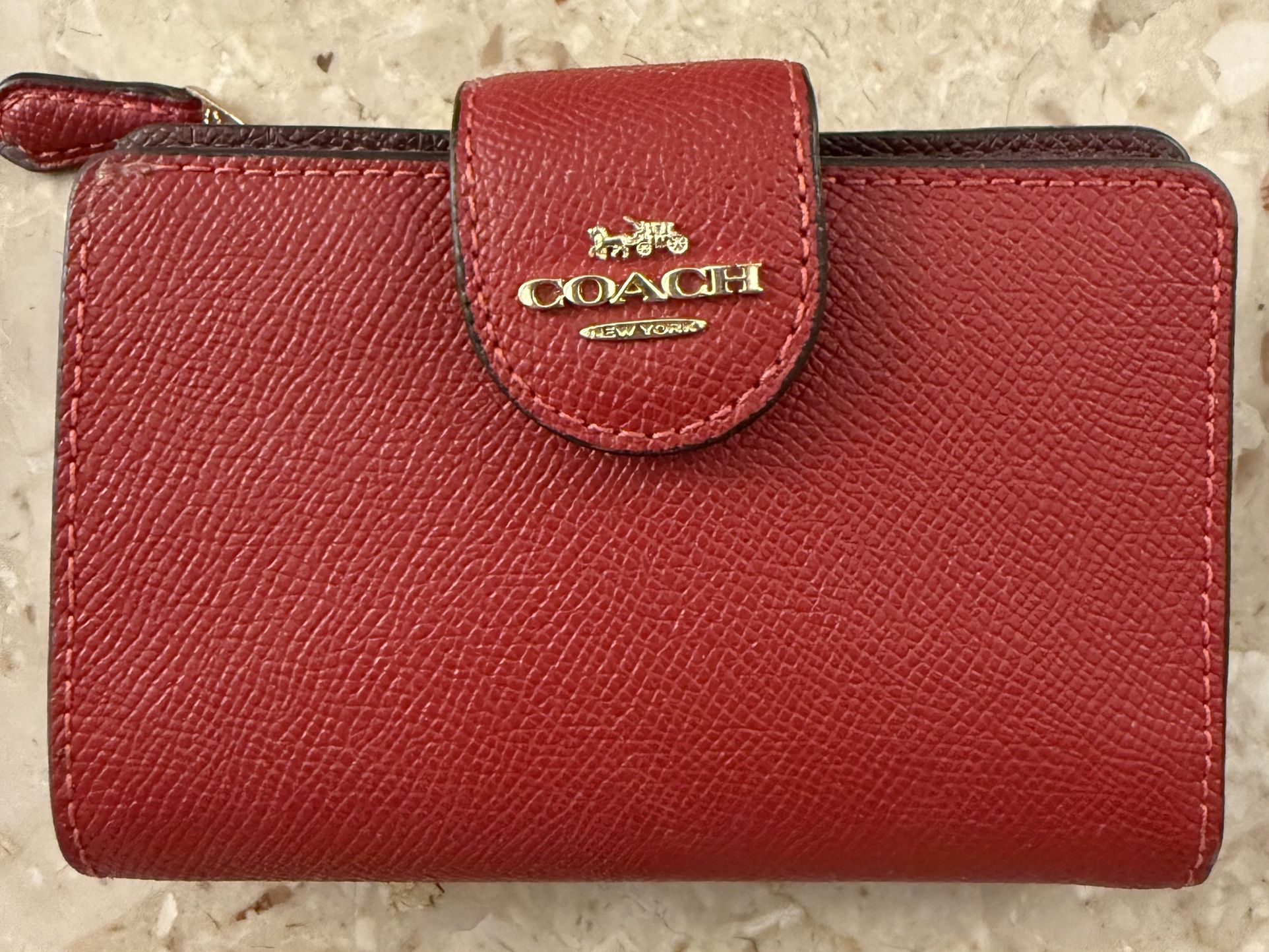 Genuine Coach Red Leather Wallet