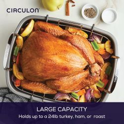 Roaster with Rack - 17 Inch x 13 Inch, Gray - NEW (1599/10)