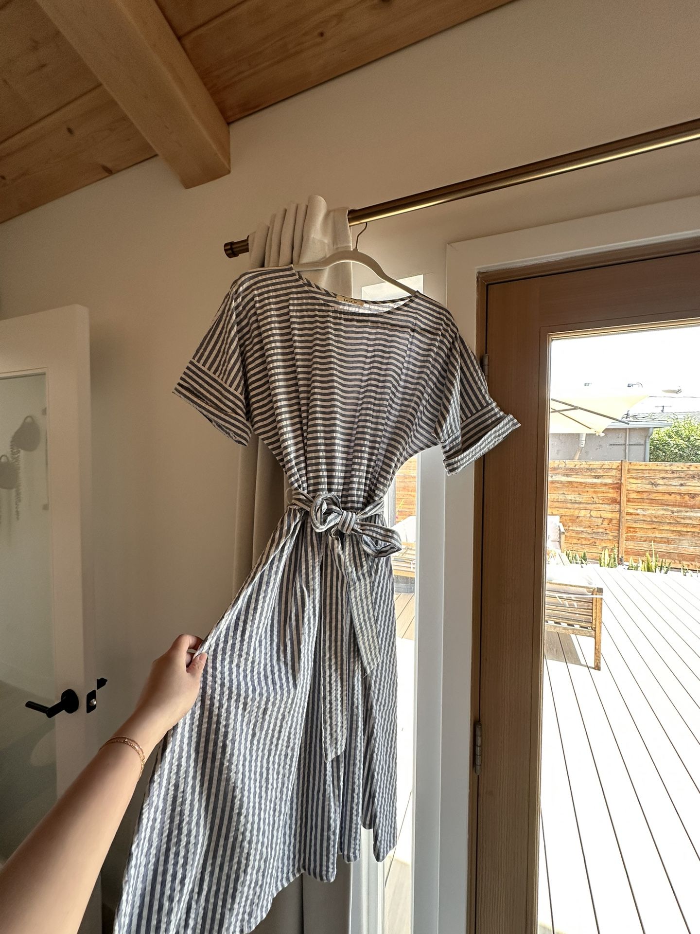 Striped Blue Midi Dress