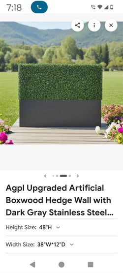 Artificial Hedge Wall with Planter Box - 48"x48"