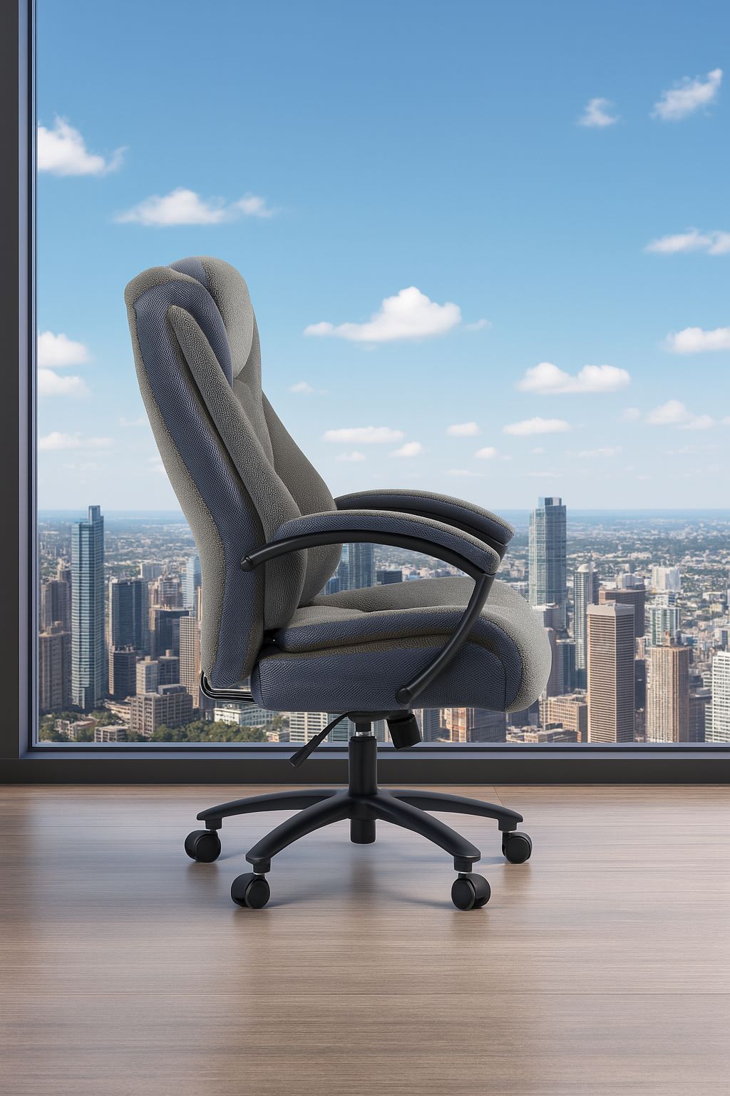 High back, skin friendly cotton fabric material office chair that can be raised and lowered:9373H-Fabric